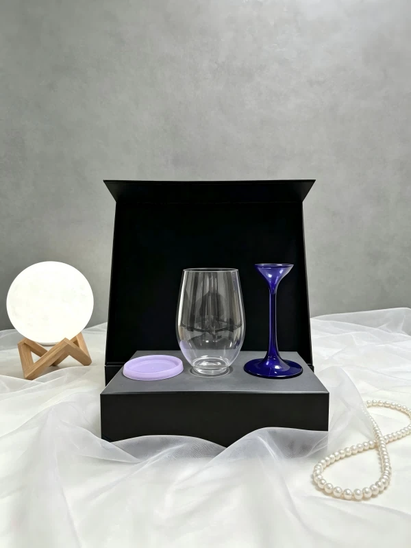 16oz Detachable Plastic Purple Wine Glass factory