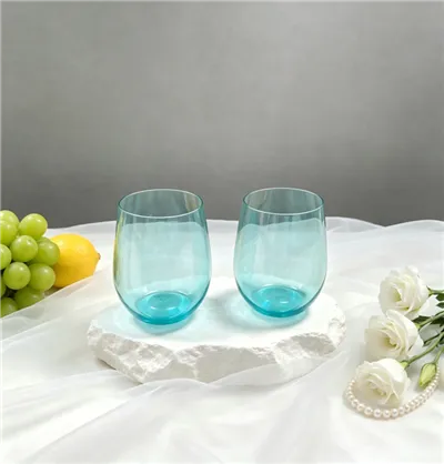 Ice Blue Unbreakable Plastic Wine Goblets