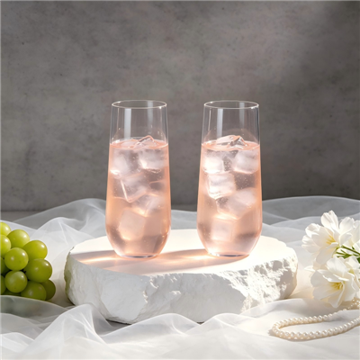 8oz Plastic Stemless Champagne Glasses