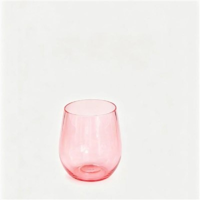 Bulk Pastel Pink Plastic Shatterproof Stemless Wine Cups