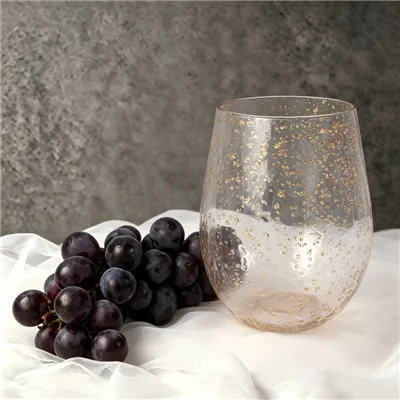 Sparkly Orange Plastic Wine Glasses